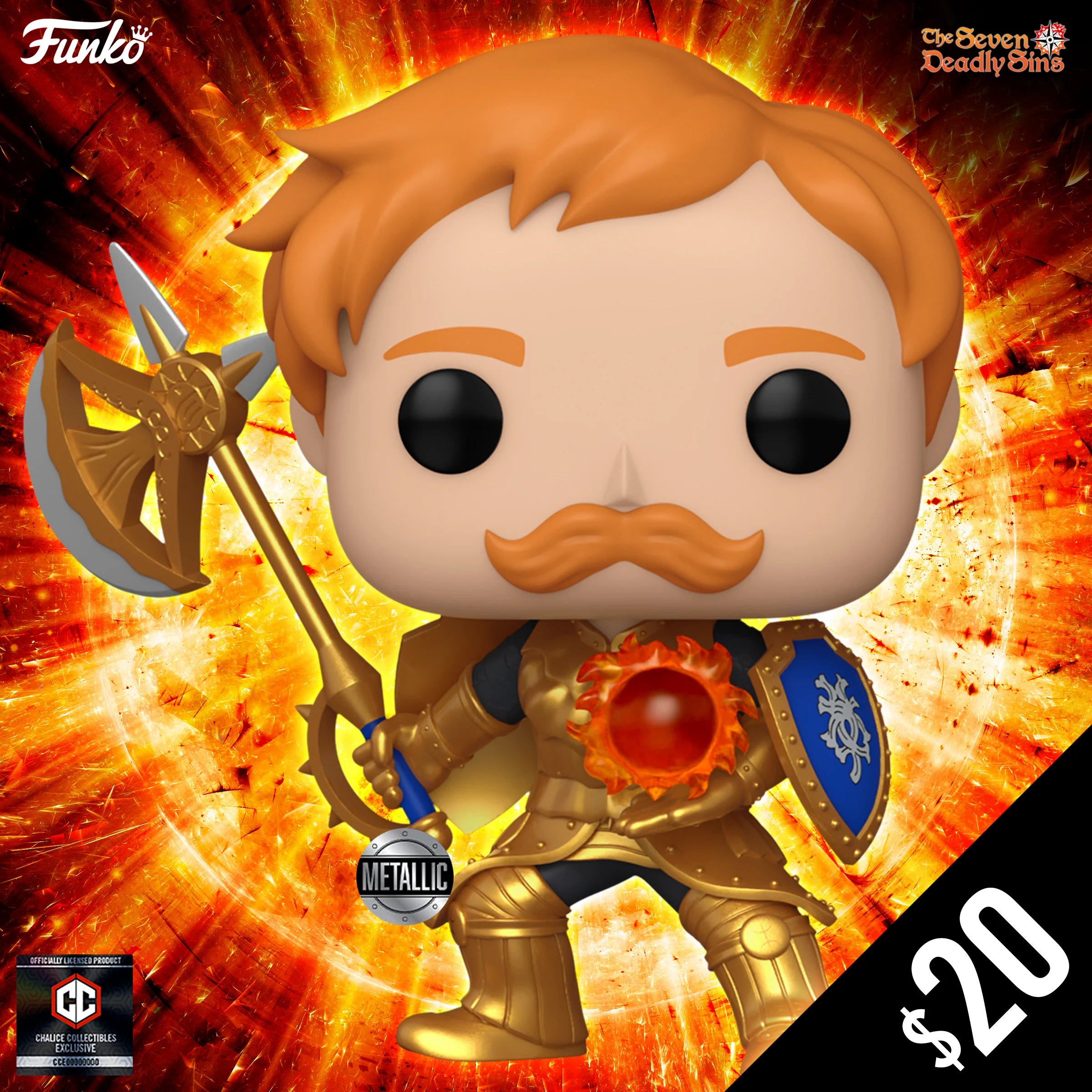 Funko Pop! Chalice Exclusive: The Seven Deadly Sins: Escanor #1346 (Metallic)