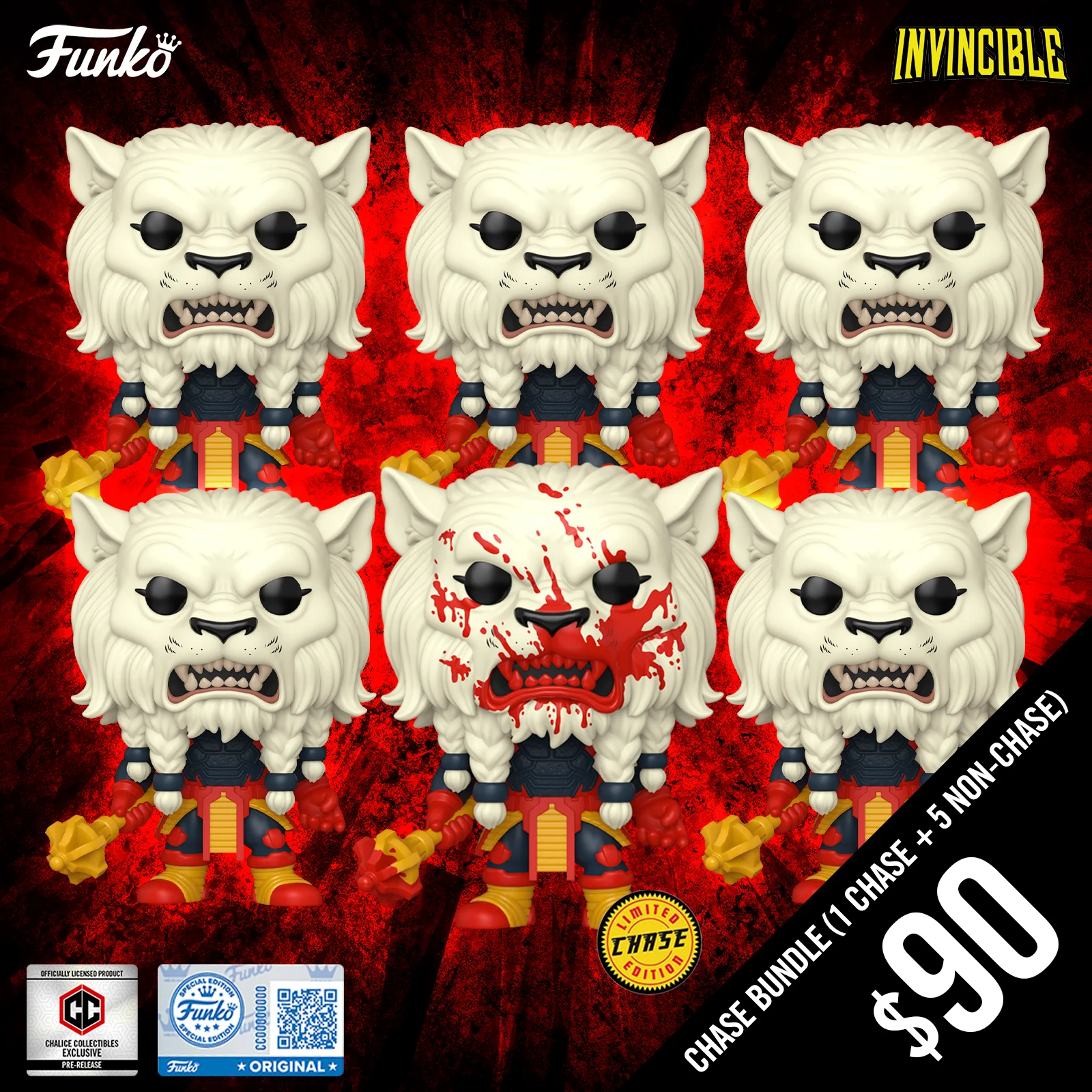 Pre-Order: Funko Pop! Chalice Exclusive: Invincible - Battle Beast #54 (6-Pop Guaranteed Chase Bundle) (PR)