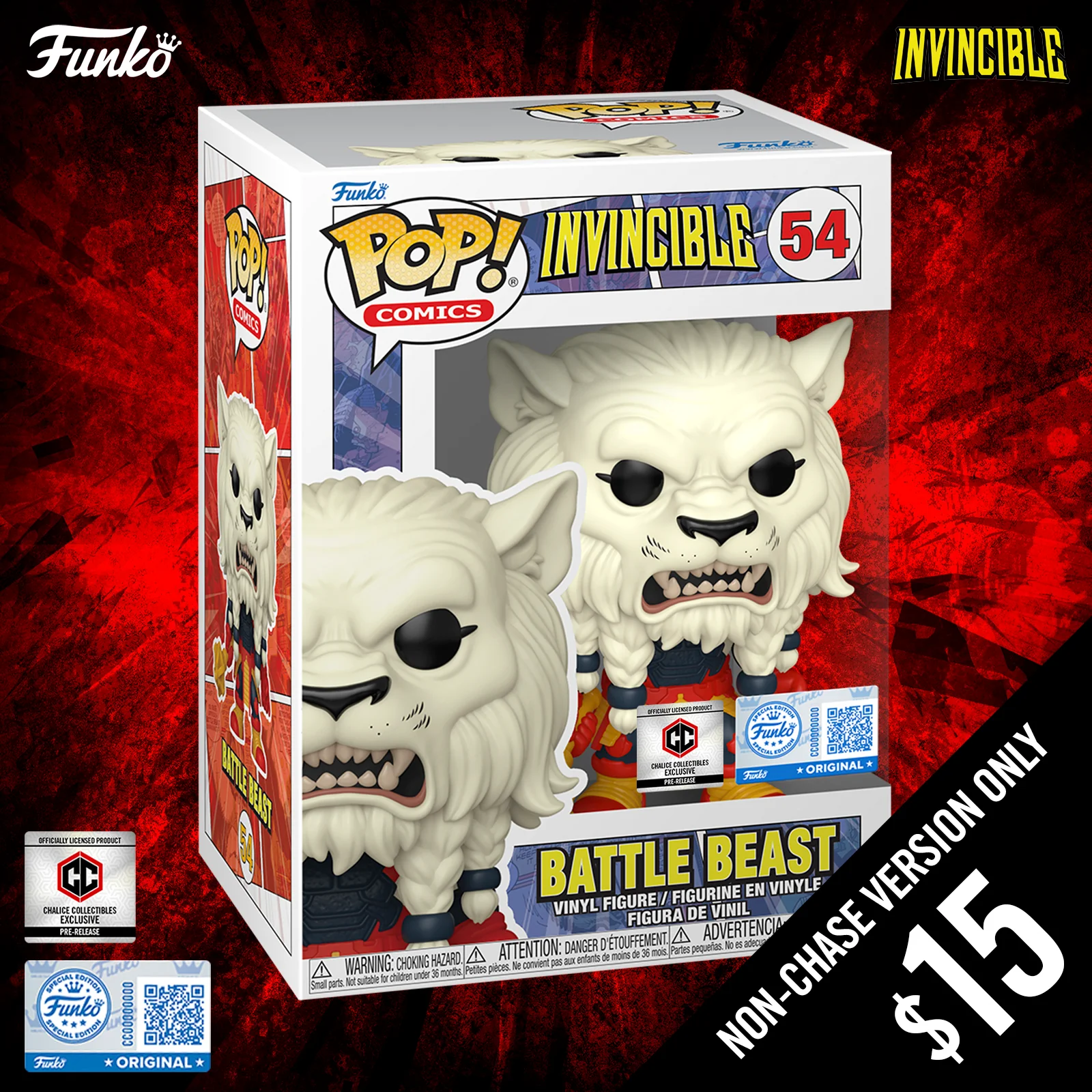Pre-Order: Funko Pop! Chalice Exclusive: Invincible - Battle Beast #54 (Non-Chase) (PR)