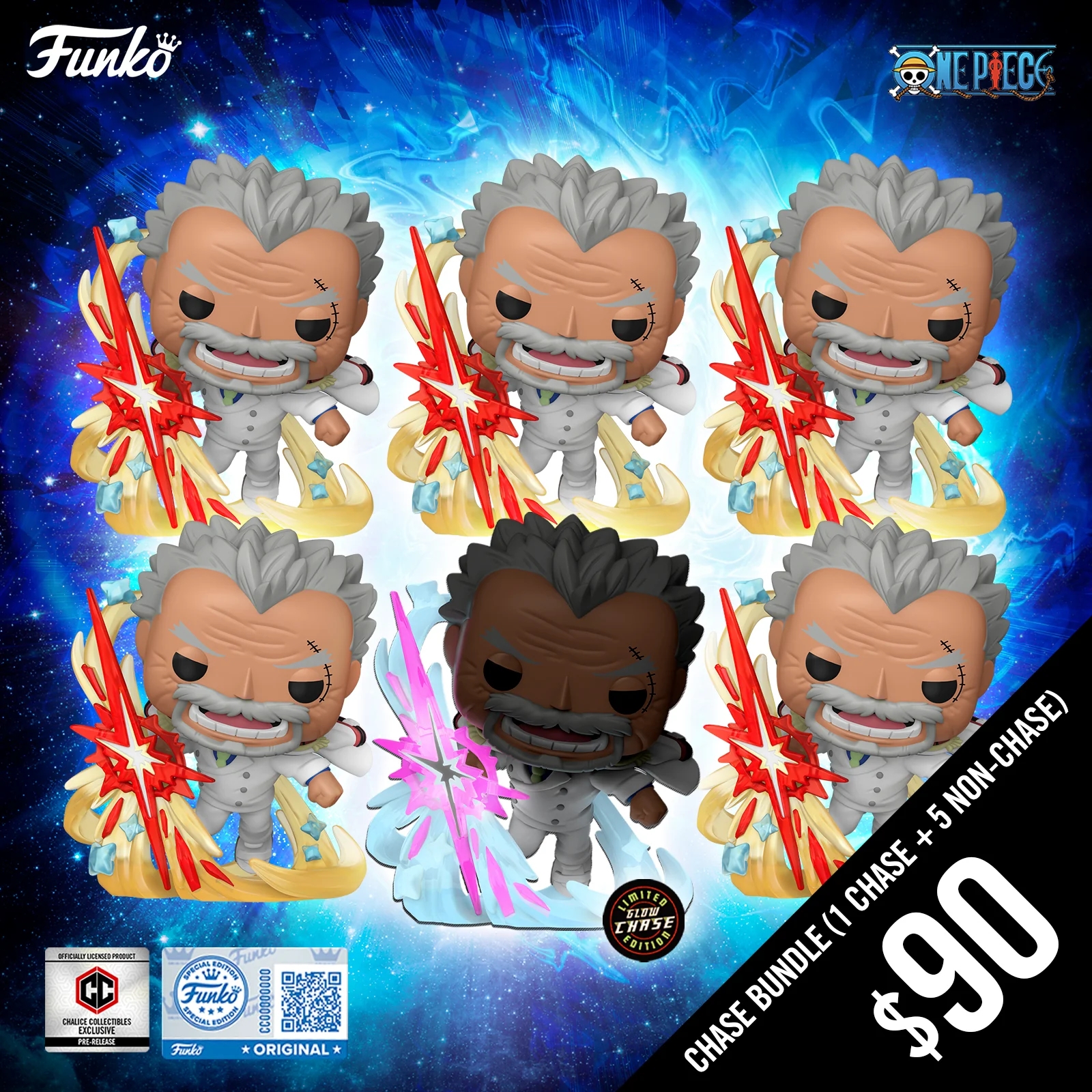 Pre-Order: Funko Pop! Chalice Exclusive One Piece S13: Monkey D. Garp (Galaxy Impact) #2172 (6-Pop Guaranteed Chase Bundle) (PR)