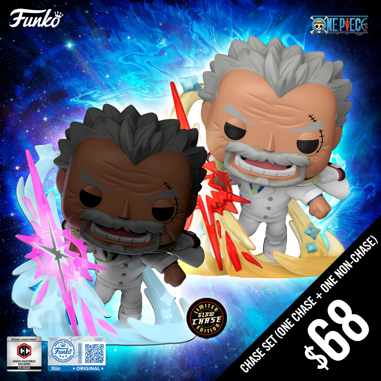 Pre-Order: Funko Pop! Chalice Exclusive: One Piece S13: Monkey D. Garp (Galaxy Impact) #2172 (Chase plus Non-Chase) (PR)